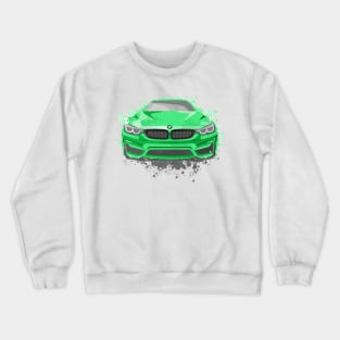 Green Sports Car Illustration in Watercolor style Crewneck Sweatshirt